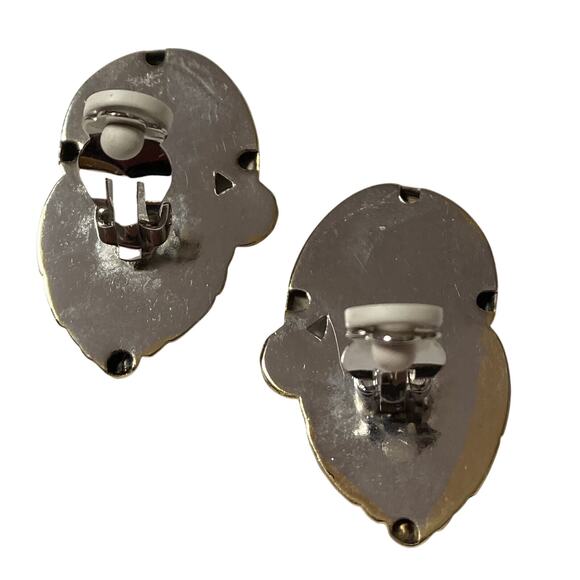 Vtg Women’s Clip On Santa Christmas Earrings Comfort Ear Pads 1.375 Inches Long - Picture 5 of 7